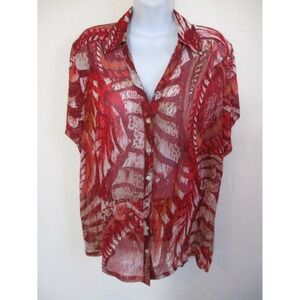 Avenue Sheer Shoer Sleeve Top Size 18 / 20 ( 2X )